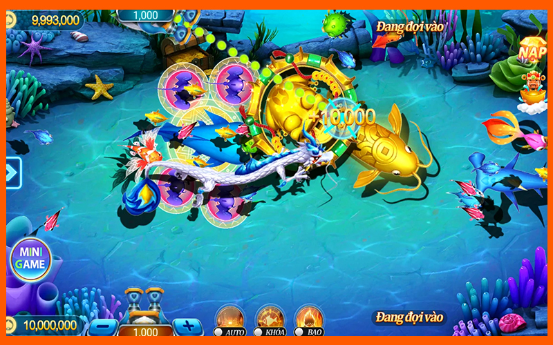 Giao diện bắn cá Rùa Xanh tái hiện hiệu ứng đại dương sắc nét