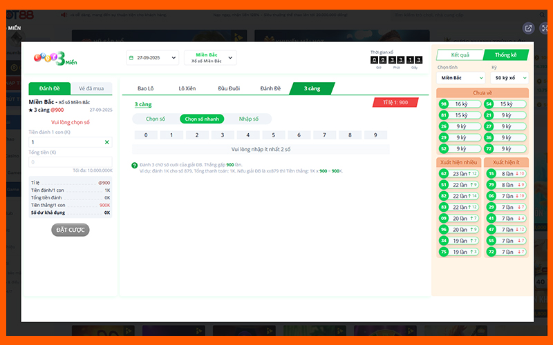 Thống kê xác suất đánh ba số cuối giúp người chơi hiểu rõ thách thức