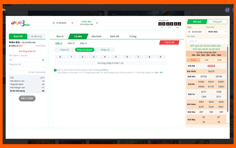 Hình thức đánh xiên xổ số ăn cao, yêu cầu dự đoán nhiều con số