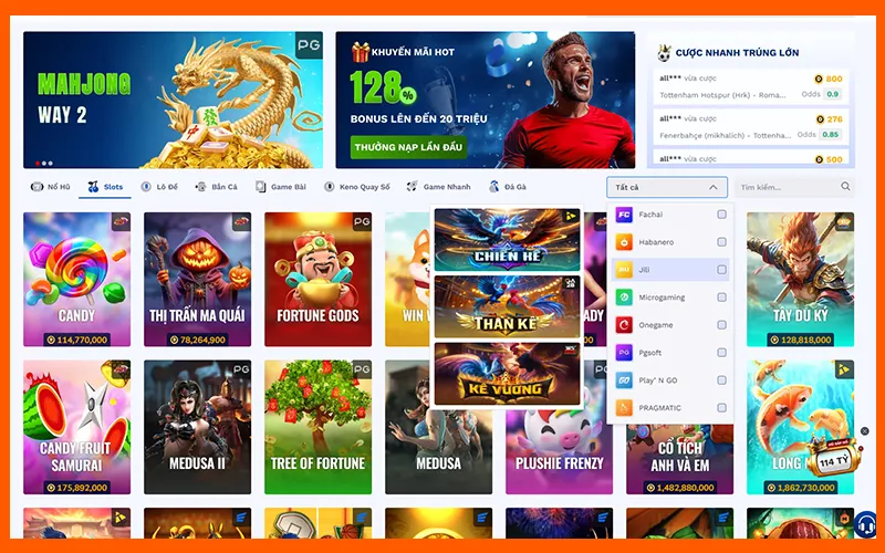 Sảnh nổ hũ BOT88 hợp tác với các nhà phát triển game hàng đầu thế giớiAlt: Slot BOT88 đến từ PG Soft, JILI, Pragmatic Play