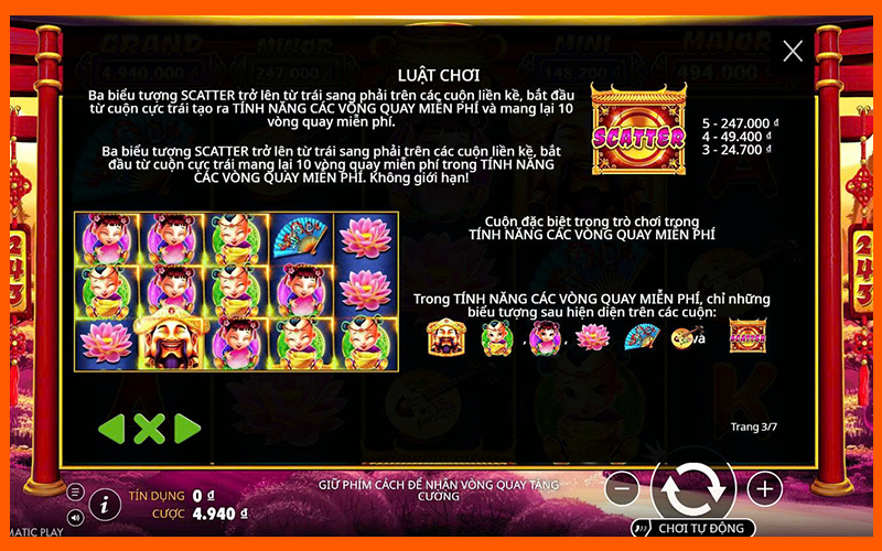 Vòng quay miễn phí tăng mạnh xác suất nổ hũ khi Scatter xuất hiện